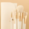 thumbnail image 3 of DUcare 7-Piece Professional Travel Makeup Brush Set – Compact Luxury Brushes with Beige-Accented Pouch, 3 of 11