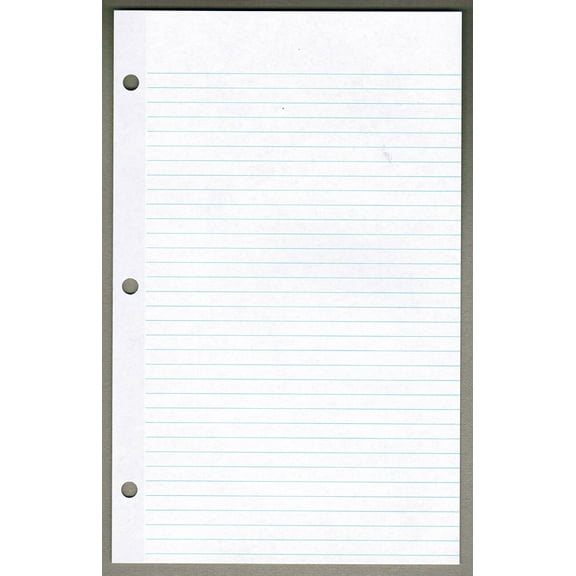 Ruled Filler Paper, 6" x 9.5", Mylar Reinforced, 100 Sheets