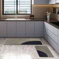 thumbnail image 2 of Geometric Beige Kitchen Mat Set, 2 of 7