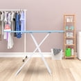 thumbnail image 4 of Nanly Ironing Board Full Size, Foldable Ironing Board with Removable Heat-Resistant Cover 42" 4-Leg Fold-Up Extended Ironing Board Blue Plaid Pattern Ironing Board, 4 of 10