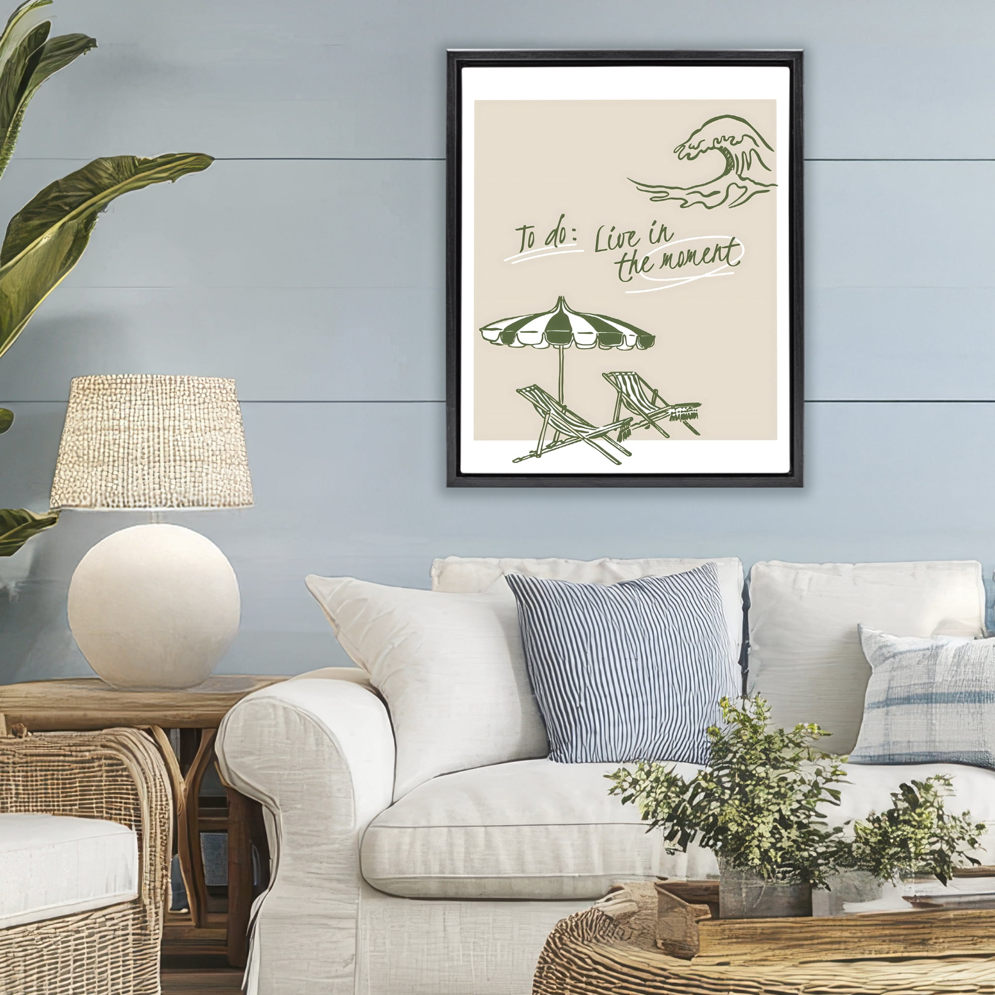 Stupell Industries To Do: Live In The Moment Black Framed Floater Canvas Wall Art, design by The Prints Vibe