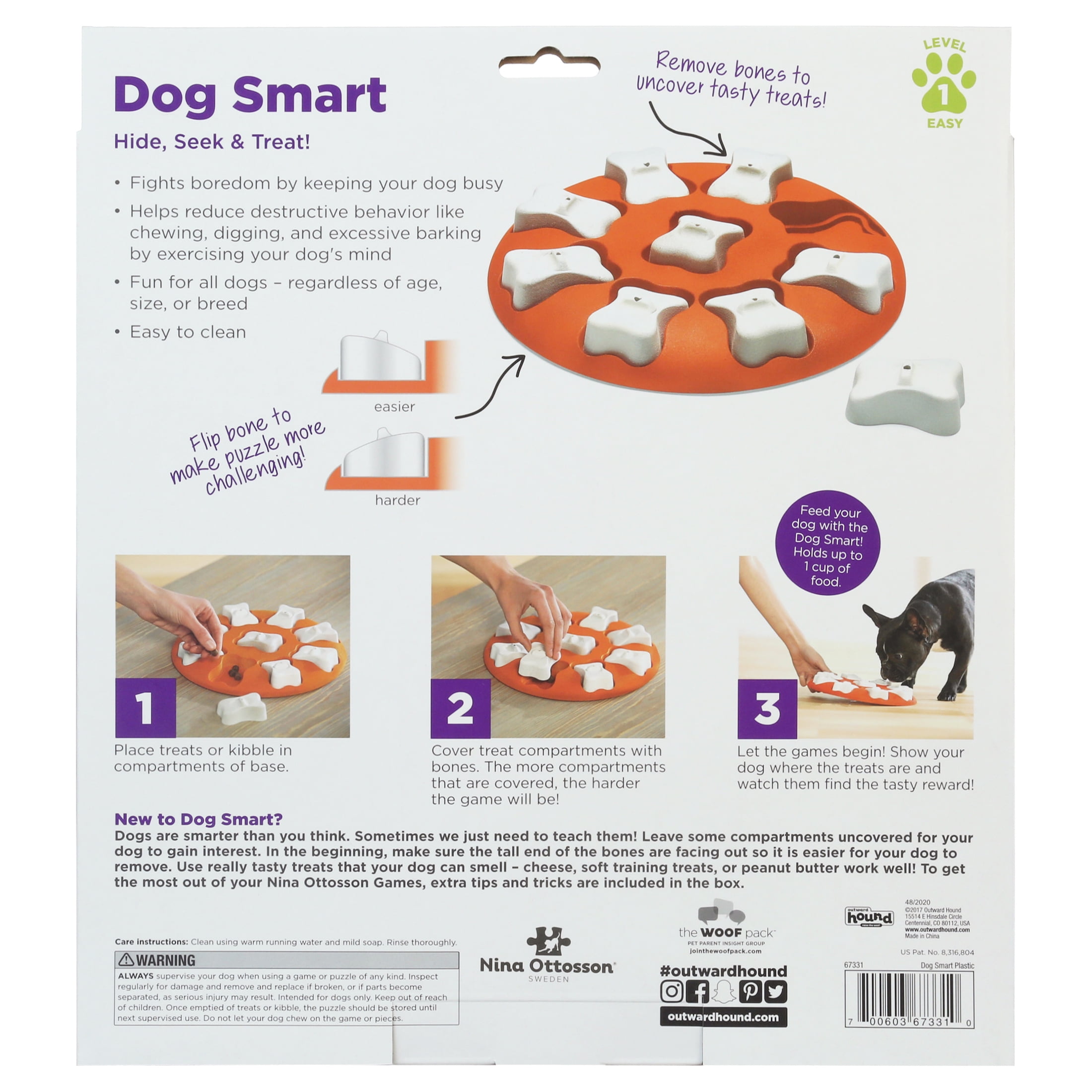 Dog Smart Interactive Treat Puzzle Dog Toy (Orange) - Felix & Fido