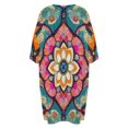 thumbnail image 5 of Vibrant Floral Mandala Pattern Sleepshirts For Sleeping Travels Loose Sleepdress Pajama Dress Soft Nightdress Sleepwear, 5 of 7