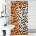 thumbnail image 4 of Leopard Print Pattern Shower Curtain Cloth Fabric Bathroom Decor with Hooks, 4 of 8