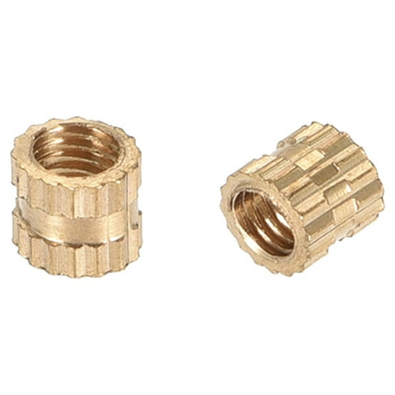 Knurled Insert Nuts, M3 x 4mm(L) x 4mm(OD) Female Thread Brass Embedment Assortment Kit 30 Pcs