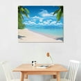 thumbnail image 2 of JRXY  Ocean Wall Art Summer Beach Coconut Tree Ocean View, Blue Wall Art is used for wall images in living rooms, bedrooms, bathrooms, and offices. picture3, 2 of 4