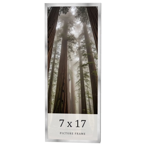 7x17 Frame Silver Real Wood Picture Frame Width 0.75 inches | Interior Frame Depth 0.5 inches |