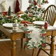 thumbnail image 2 of Holly Pine Cone Christmas Table Runner, Seasonal Winter Kitchen Dining Table Decoration for Home Party Decor 13x36 Inch, 2 of 6