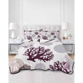thumbnail image 2 of Twin Quilt Bedding Set, Shell Coral Coastal Reversible Summer Quilt 3 Pieces, Nautical Summer Beach Ocean Sea Lightweight Bedspreads Coverlets with 2 Pillow Shams for All Seasons, 2 of 5