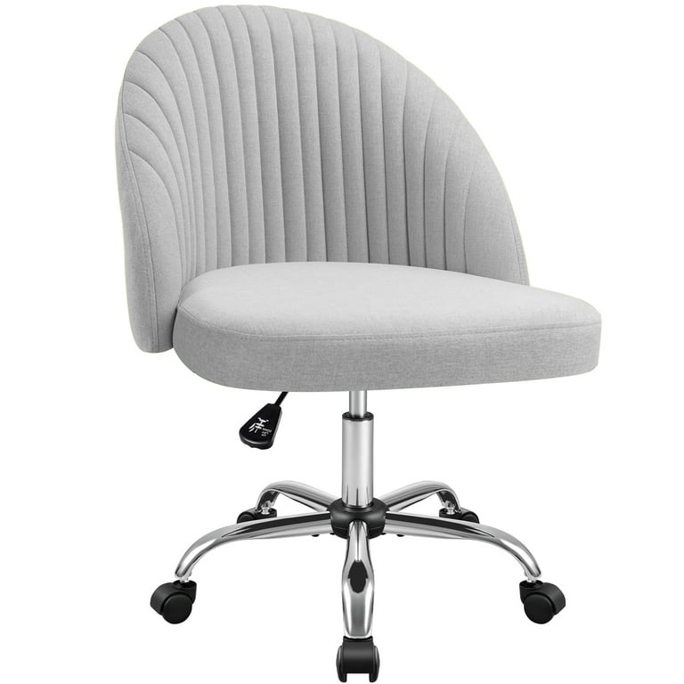 Furmax Home Office Chairs with Adjustable Height Comfortable Swivel Rolling Chair for Office Study Bedroom Living Room Gray
