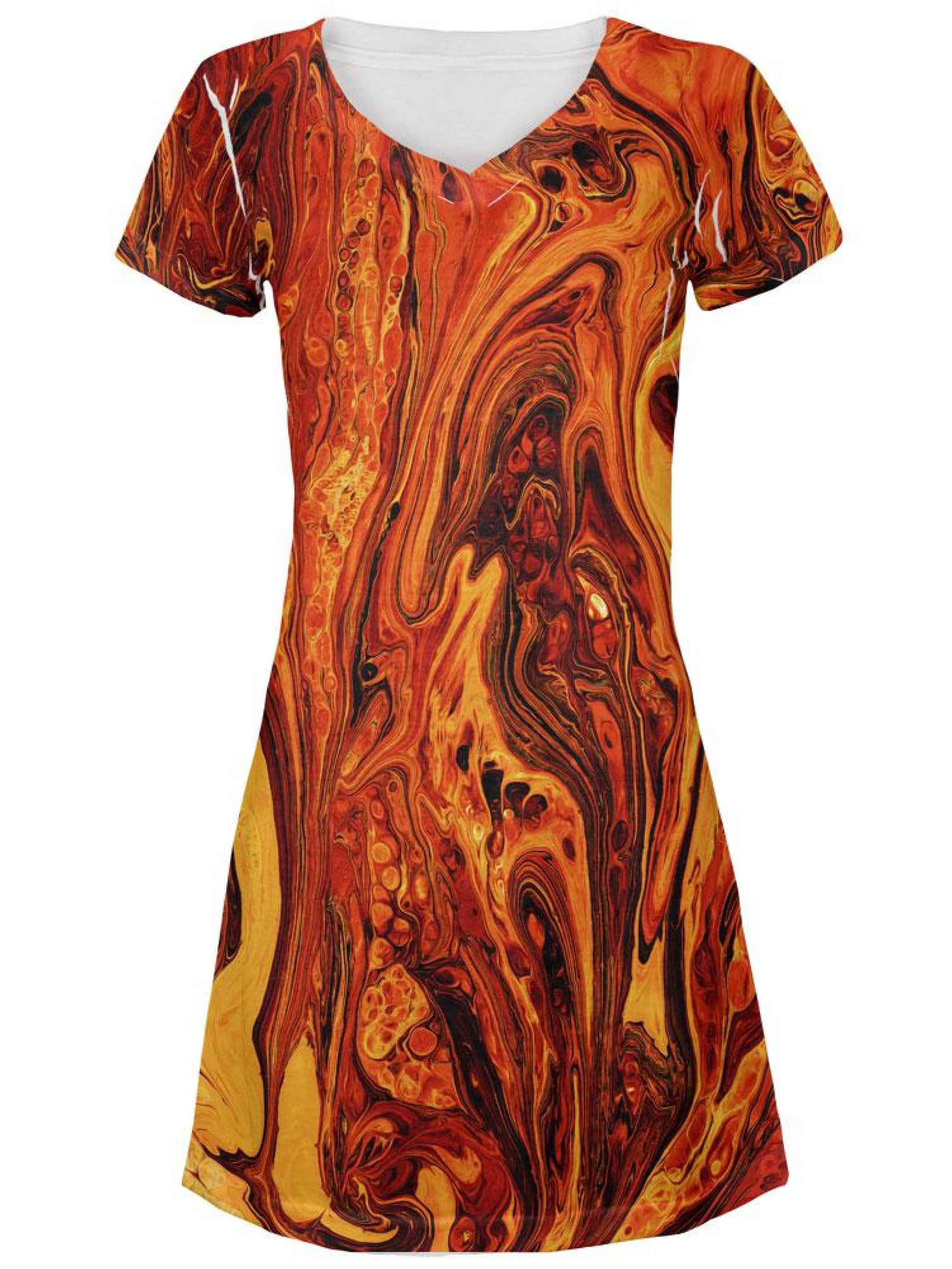 Hot Lava Juniors V-Neck Beach Cover-Up Dress - Walmart.com