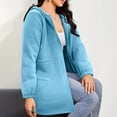 thumbnail image 6 of Woman Hoodie Blue Zip Up Long Hoodie Long Sleeve Women Hoodies Pullover Women's Clothes S, 6 of 9