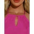 thumbnail image 5 of DARING DIVA Halter Neck Keyhole Front Backless Cocktail Midi Dress XS Hot Pink, 5 of 6