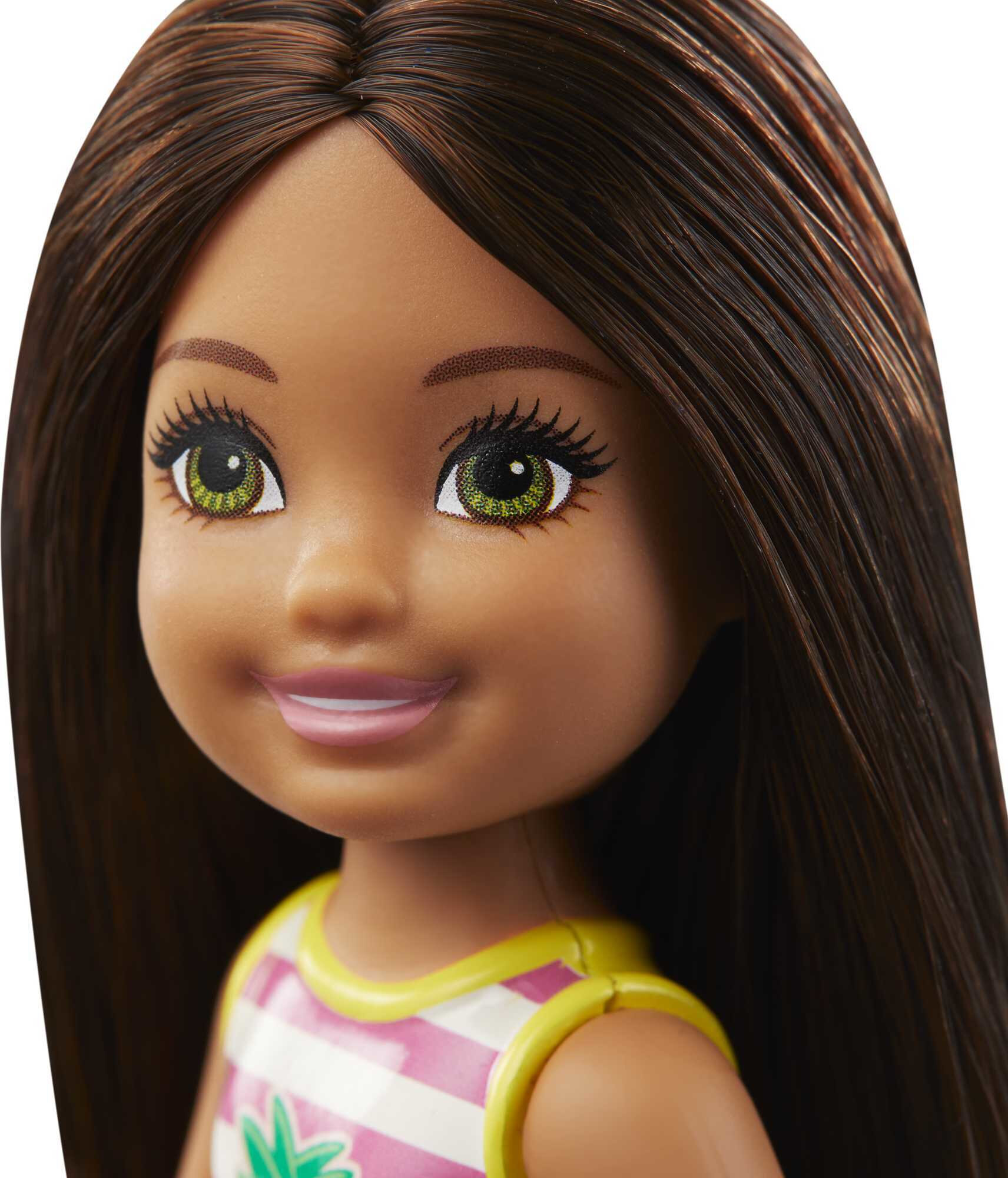 Barbie Club Chelsea Doll, Small Doll with Long Brown Hair, Green Eyes & Pineapple-Graphic Swimsuit - image 2 of 5