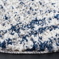 thumbnail image 3 of SAFAVIEH Jericho Rowan Striped Polyester Shag Area Rug, Navy/Ivory, 6'7" x 6'7" Round, 3 of 8