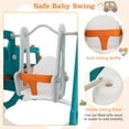 thumbnail image 6 of Costway 5-in-1 Toddler Slide Set with Basketball Hoop and Swing Baby Slide Playset Indoor, 6 of 10