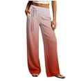 thumbnail image 3 of Sweatpants Dqueduo Women's Fashion Printed Elastic Waist Casual Pocket Straight-Leg Pants – Cotton Blend Trousers Red M, 3 of 7