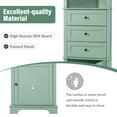 thumbnail image 5 of AENKYO Corner Bathroom Cabinet with Adjustable Shelves, Corner Cabinet with Open Spaces and Drawers, Green, 5 of 8