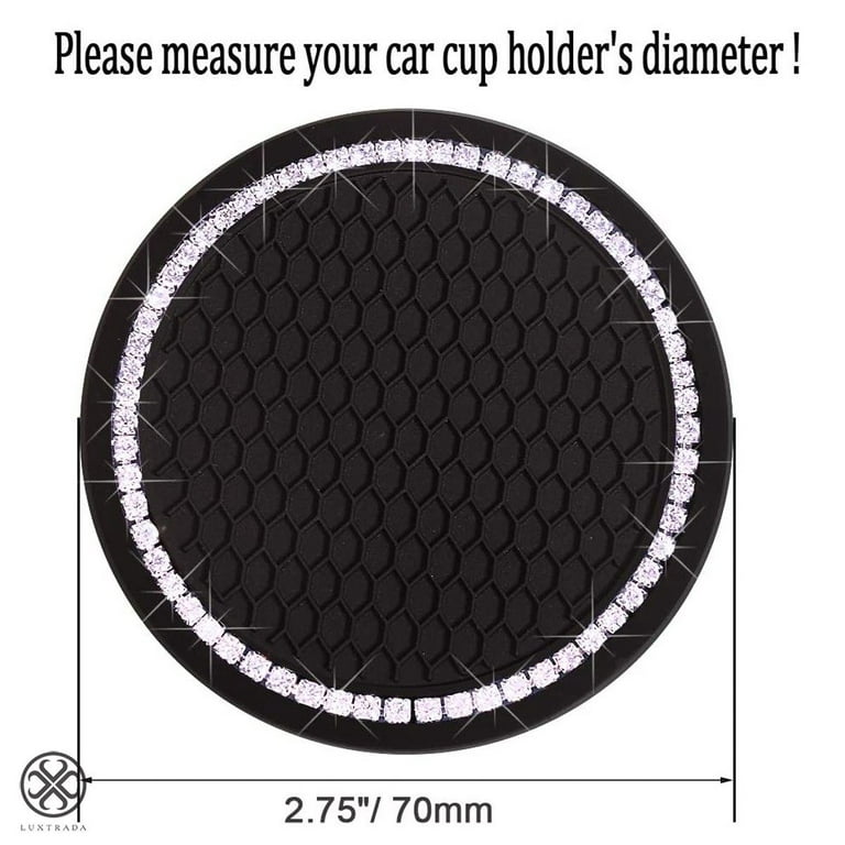 2x Universal Black Silicone Cup Holder Insert Coaster Car Interior