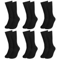 thumbnail image 1 of Calcetines de vestir Falari para hombre, 6 unidades, de algodón negro, acanalados, tallas 10-13, 1 of 6