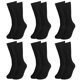 thumbnail image 1 of Calcetines de vestir Falari para hombre, 6 unidades, de algodón negro, acanalados, tallas 10-13, 1 of 6