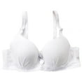 thumbnail image 1 of Fashion Thin Ladies Solid Color Bow 3/4 Cup Smooth Lace Adjustable Gathered Bra, 1 of 3