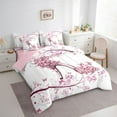 thumbnail image 4 of Feelyou Princess High Heel Twin Bedding Sets 7-Piece for Girl, Romantic Pink Butterfly Bedding Comforter Set, Flower Floral Reversible Sheet Sets, Lightweight Room Decor, 4 of 9