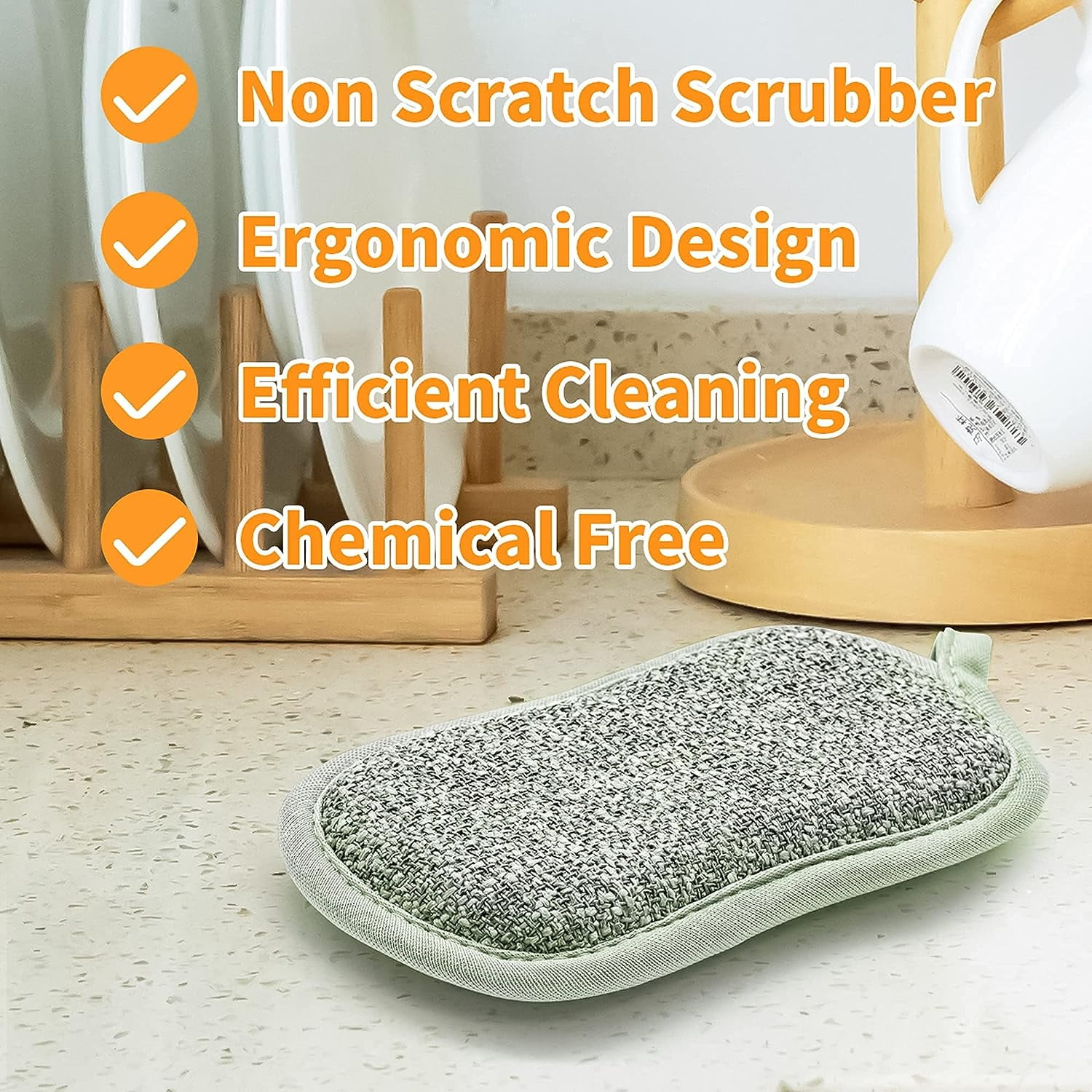 5PCS Scrub Sponges, Durable Scrub Scouring Sponge Pad, Reusable Sponges  with Heavy Duty Scrubber for Kitchen Cleaning, Non-Scratch, Effortless  Cleaning of Dishes, Pots and Pans