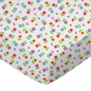 SheetWorld Fitted 100% Cotton Percale Play Yard Sheet Fits BabyBjorn Travel Crib Light 24 x 42, Colorful Roses