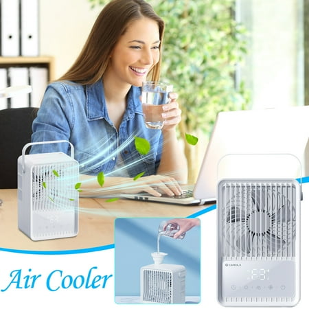 

Qiopertar Deals of the Week Clearance Mini Large Spray Aircooler Screen Display Large Airvolume Desktop Cold Fan Portable Electric Fan With Colorful Lights up to 60% off Gift on Sale