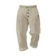thumbnail image 5 of Pantalones largos para hombre, informales, de playa, de lino, de color liso, holgados, con cordón ajustable y bolsillos con botones, de poliéster., 5 of 9