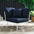 thumbnail image 7 of Stance Outdoor Patio Aluminum Corner Chair White Navy, 7 of 7