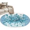 thumbnail image 2 of Eucalyptus Leaf Bottle Round Area Rugs 3 ft, Watercolor Floral Plant Washable Small Area Rug with Non-Slip Sturdy Edge Binding Round Front Door Mat Floor Carpet for Entryway, 2 of 9