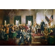 Art.com The signing of the U.S. Constitution at the Independence Hall in Philadelphia on September 17, 1787 Art Print by Vernon Lewis Gallery, 36" x 24"