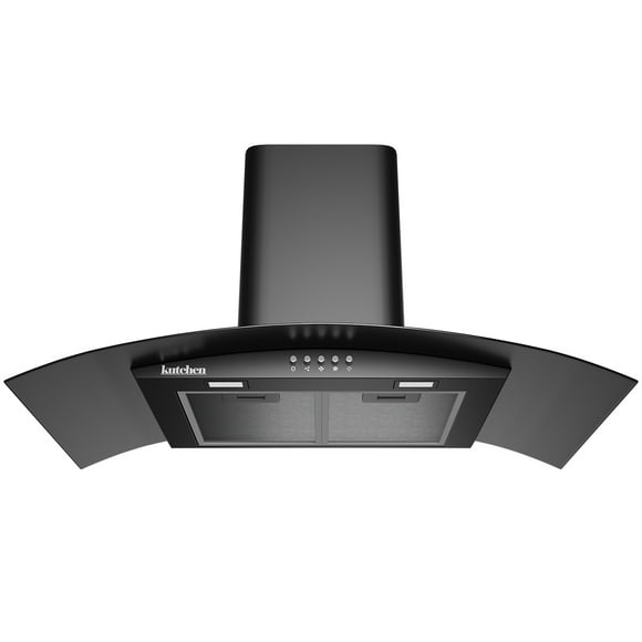 CAMPANA KUTCHEN CRISTAL CURVO NEGRO 80CM 110-120V 60 HZ KCP60580B