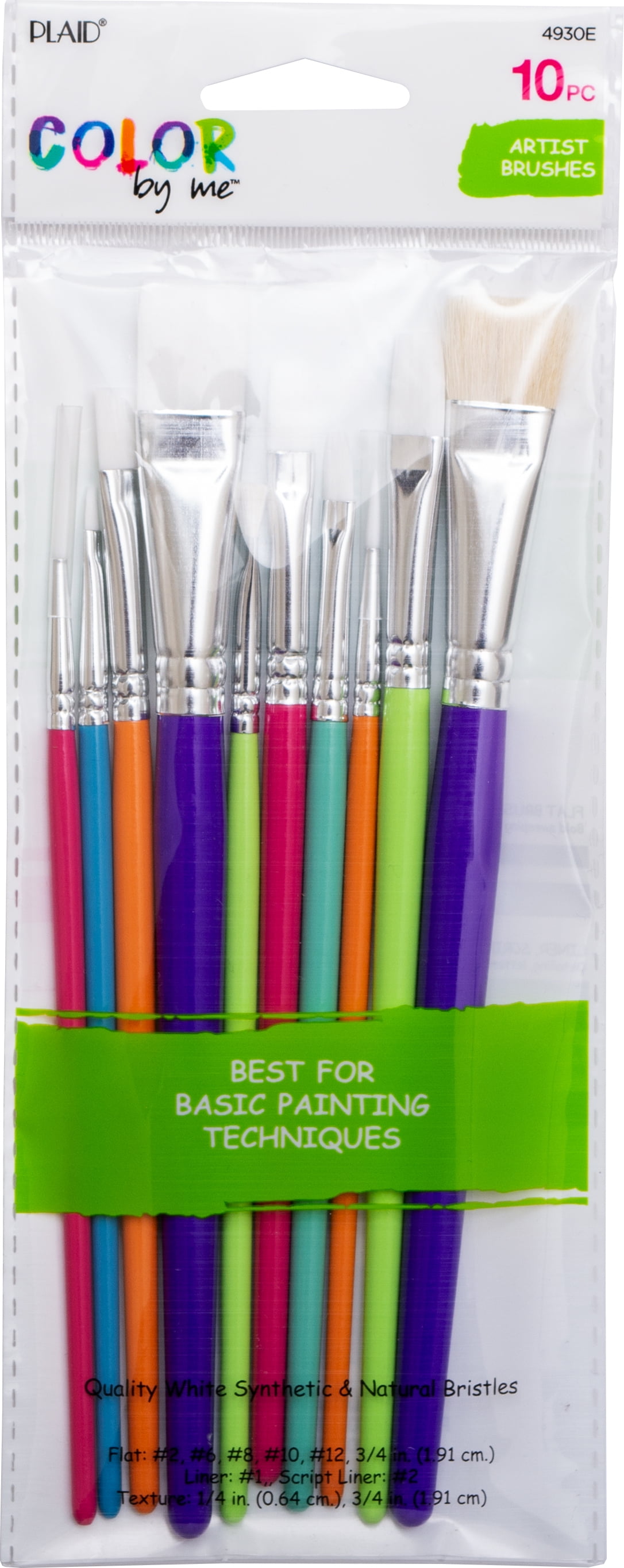 Color By Me Brush Sets, Artist Brushes, 10 Piece