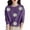 Purple, variant on Women's Embroidered Beaded 3D Floral Sweater, Machine Knit Crewneck Pullover, Dimensional Floral Applique Blouse, Elegant Floral Embroidery Top, Holiday Party Sweater for Women Beige L