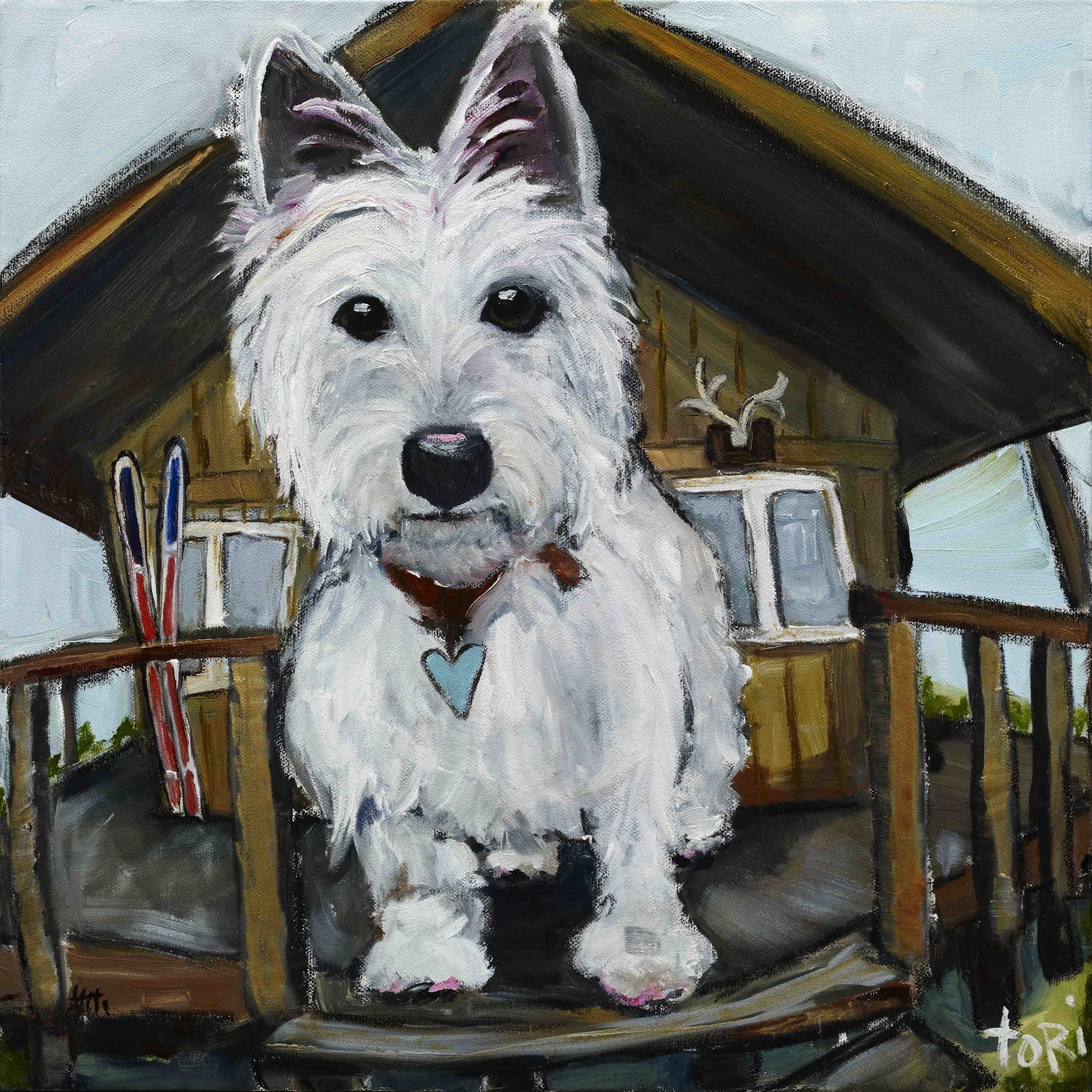 Marmont Hill Inc Marmont Hill - "Dash In Cabin" by Tori Campisi Painting Print on Canvas - Multi-color