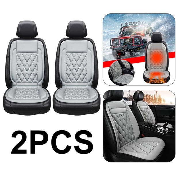 Cojín Asiento Con Calefacción para Coche Cojín Asiento Cálido Con Calefacción Eléctrica para Coche Invierno 12V Asiento Individual (gris)