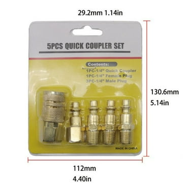 5pcs Quick Coupler Set Air Hose Connector Fittings 1/4 NPT Tools Pneumatic tool