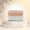 thumbnail image 3 of Kitsch Slick Large Spiral Hair Ties, Coiled Hair Ties, Phone Cord Ponytail Holder  (Nude), 3 of 8