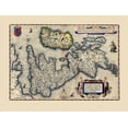 thumbnail image 2 of Ortelius 32x25 Black Ornate Wood Framed with Double Matting Museum Art Print Titled - England Scotland Wales - Ortelius 1570, 2 of 4