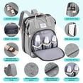 thumbnail image 2 of Diaper Bag Backpack, 3 in 1 Backpack with Foldable Crib & Insulated Milk Bottle Pocket, Baby Nappy Changing Travel Bag for Moms Dads - Gray, 2 of 8