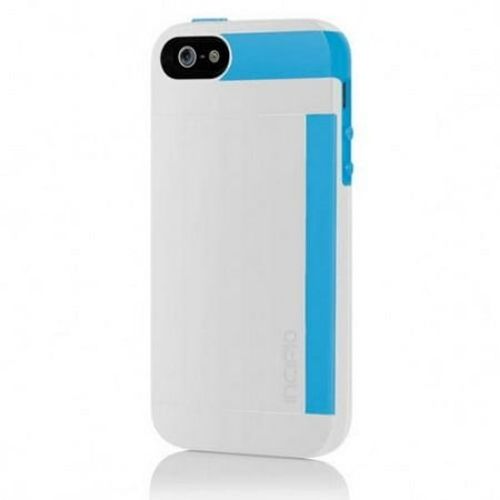Incipio Stowaway for iPhone 5, White/Cyan