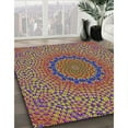 thumbnail image 2 of Ahgly Company Indoor Square Patterned Brown Abstract Area Rugs, 8' Square, 2 of 6