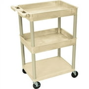 Luxor Top and Middle Tub Shelf and Flat Bottom Shelf Cart