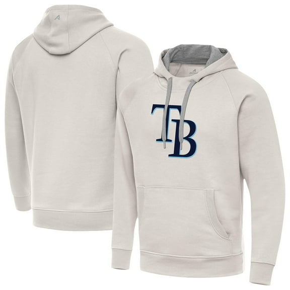 Men's Antigua Cream Tampa Bay Rays Victory Pullover Hoodie