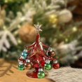 thumbnail image 4 of GUOOL Red Glass Christmas Tree Decoration Glass Statue Sculpture Party Home Decor, 4 of 9