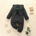 thumbnail image 5 of Mikilon Toddler Kids Boys Girls Cute Cartoon Rabbit Ears Solid Color Cotton Romper Infant Clothes for Baby Girl 3-6 Months Black 2023 Deal, 5 of 7