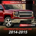 thumbnail image 3 of For 2014-2015 Chevy Silverado 1500 Steel Front Bumper Face Bar Chrome W/O, 3 of 15